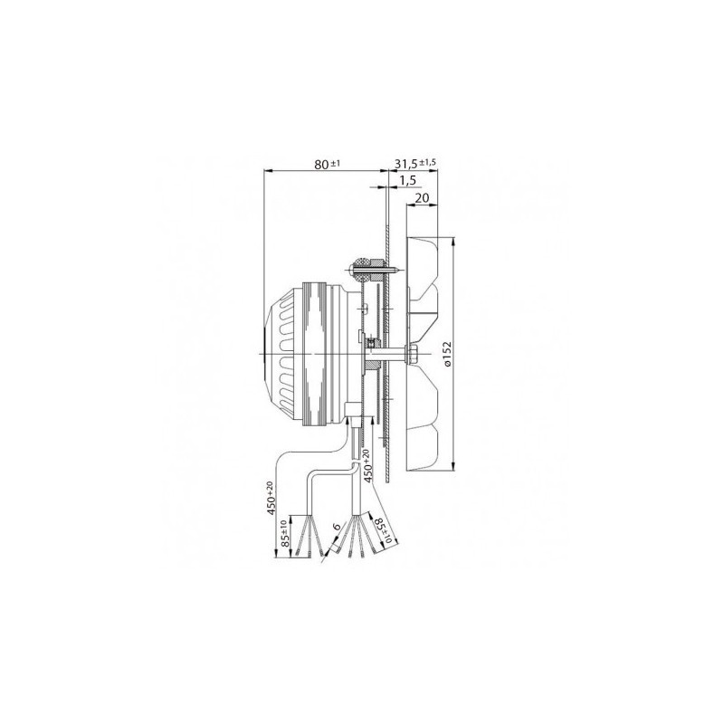 Ventilateur Extracteur de fumées EBMPAPST R2E-150 AN91pour poêle à granulés  référence 895700600