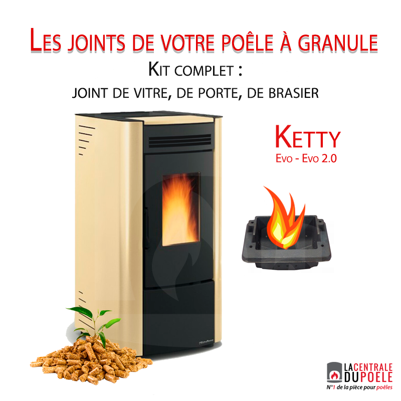 Kit joint de vitre, de porte et de brasier pour Ketty - Extraflame